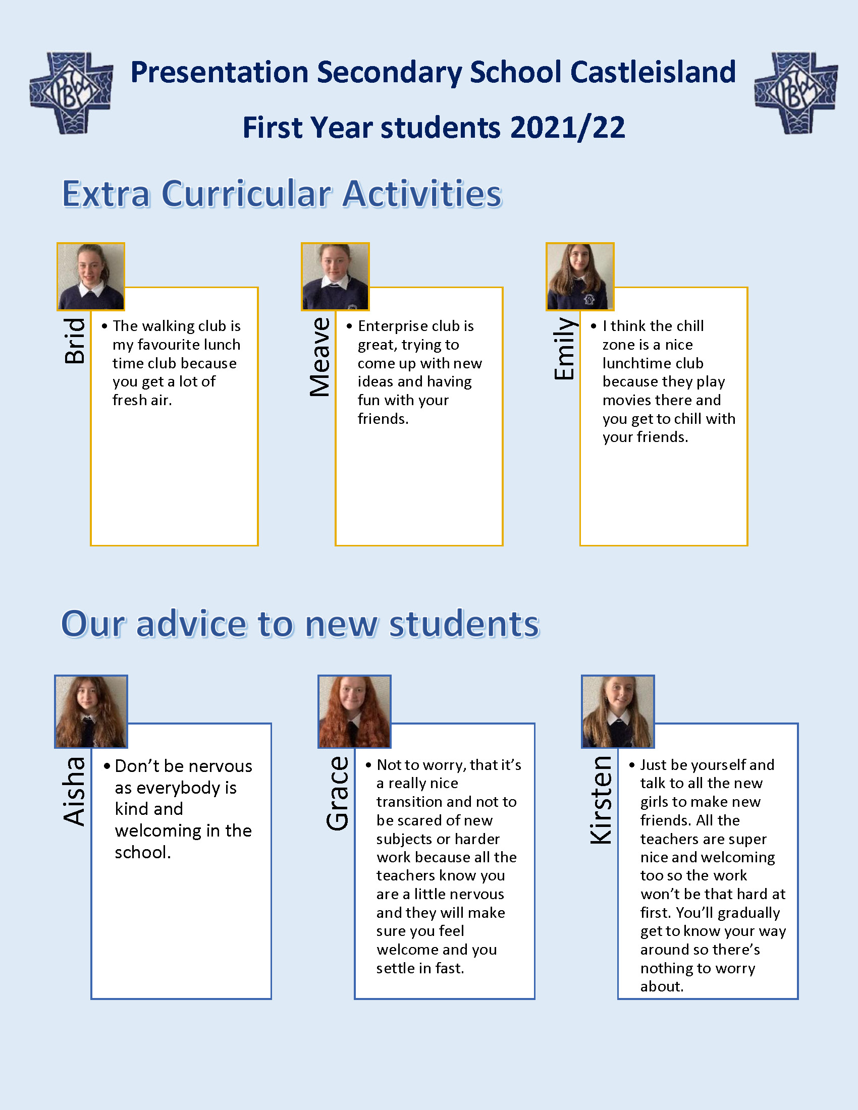 Why Choose Pres? - Presentation Secondary School Castleisland