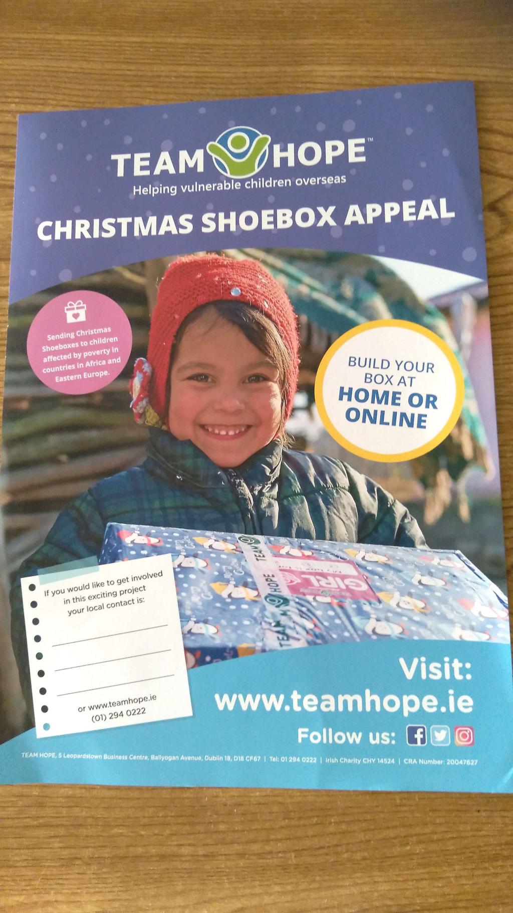 Team Hope Shoebox Appeal Presentation Secondary School Castleisland